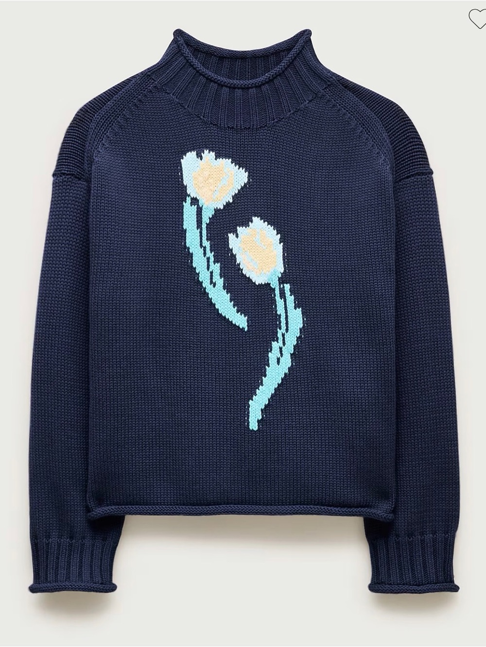 J CREW M 2025 Rollneck™ sweater in floral-print heritage cotton CR361